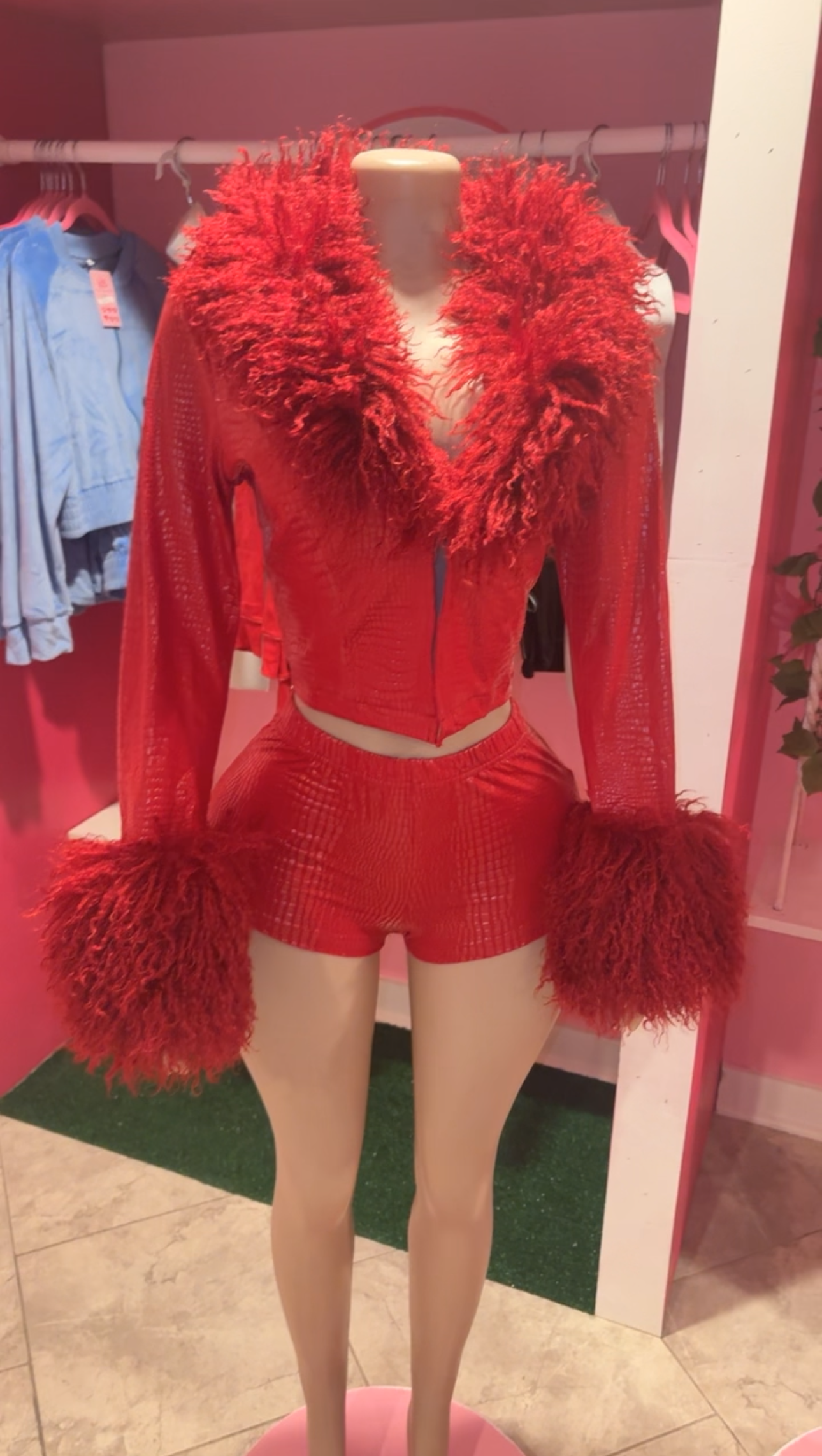 Fur Shorts Set 🍷