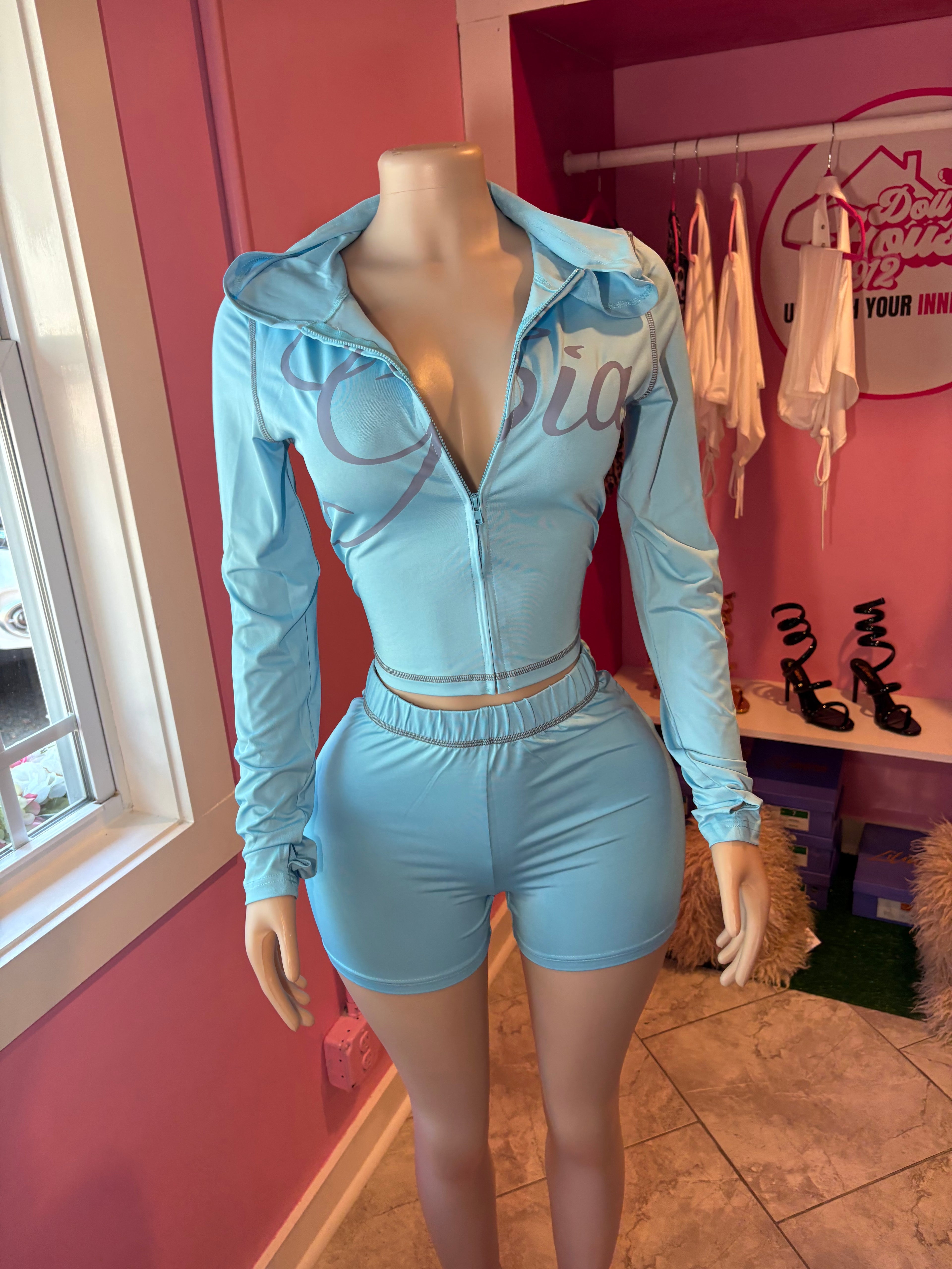 Gia Long Sleeve Shorts Set ❤️💙